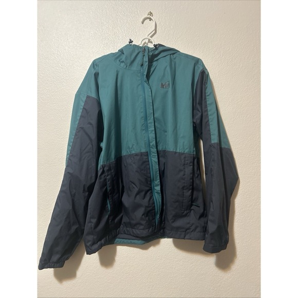 REI Other - REI Co-op Trailmade Rain Jacket Hooded Size L Blue Teal